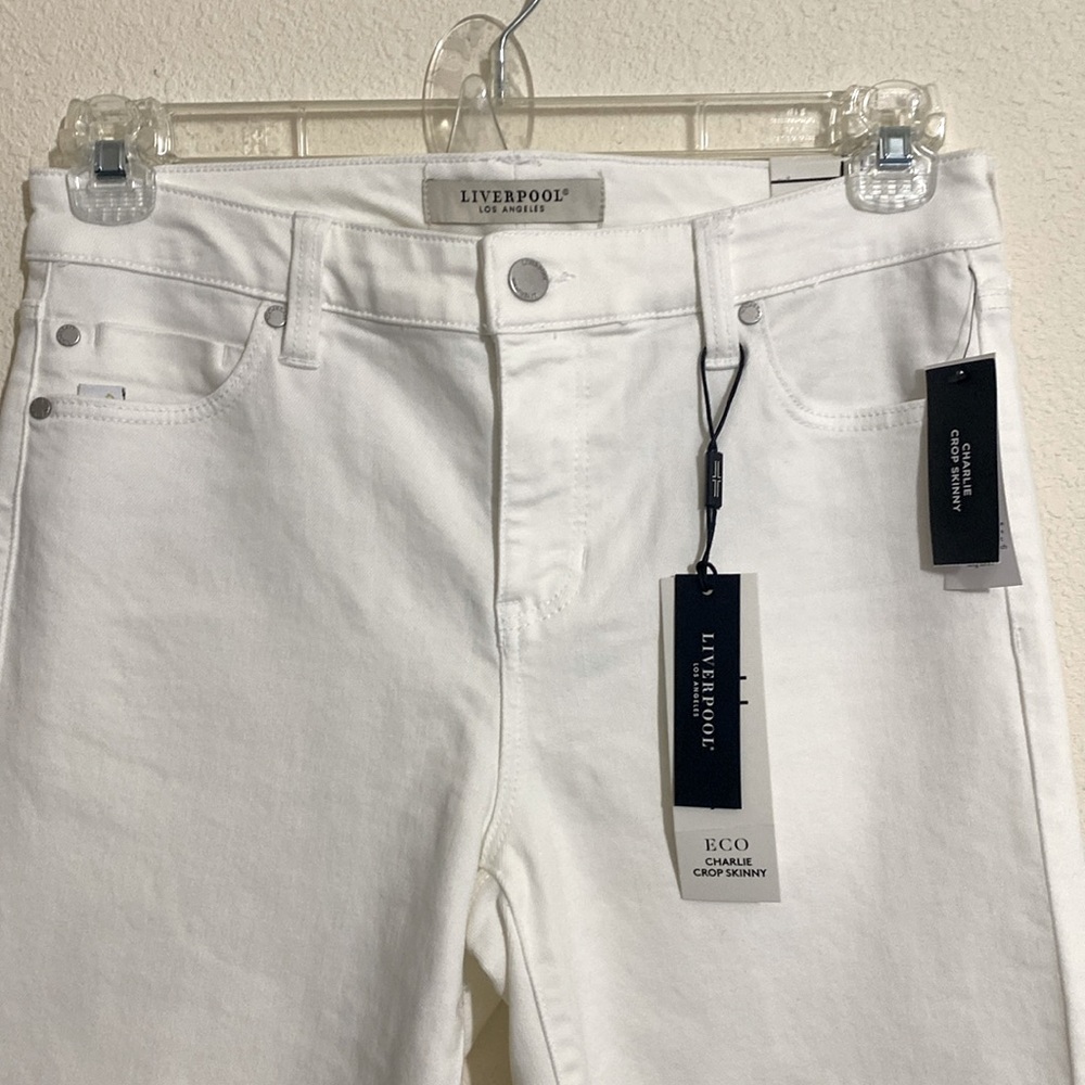 LIVERPOOL Charlie Crop Skinny Cuffed White Jean Pants Women's Size 6/28